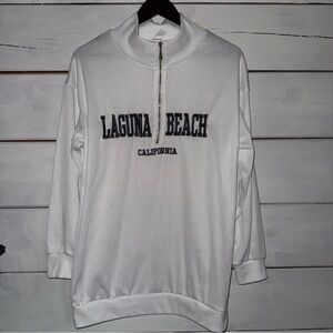 Laguna Beach White Zip Up Sweater